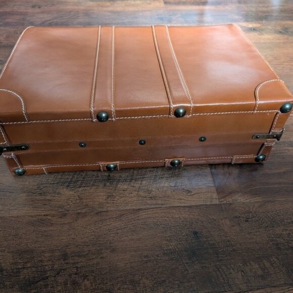 Vintage Lido New York Cowhide Leather Suitcase/Luggage/Retro Travel - Picture 8 of 16